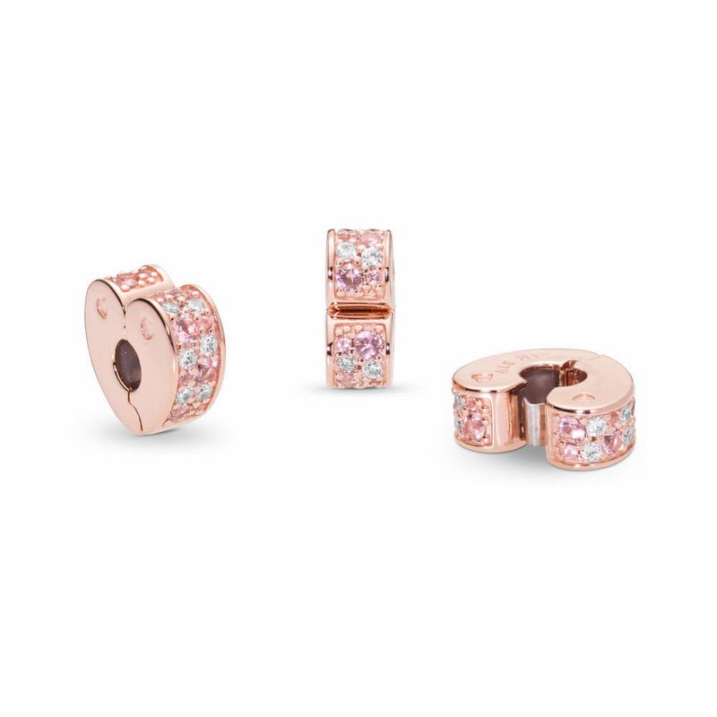 Pandora Rose™ Arcs Of Love Clip Charm - Pandora Rose/Silicone/Pink/Mixed Stones/Cubic Zirconia/Cryst